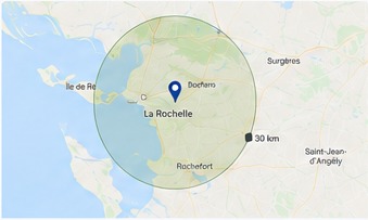 Zone d’intervention autour de La Rochelle
